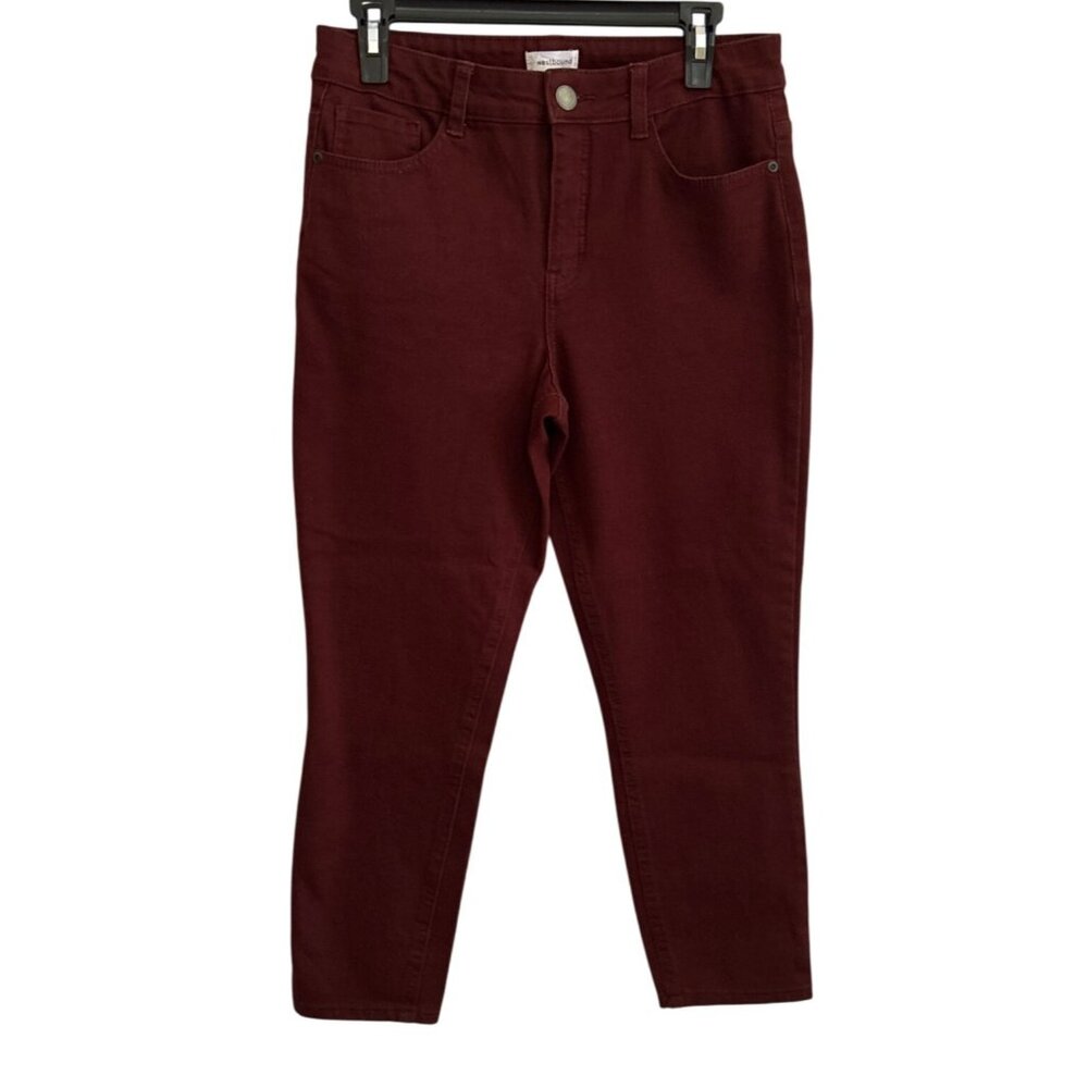 Westbound Womens Burgundy Stretch Cropped Jeans Size MS